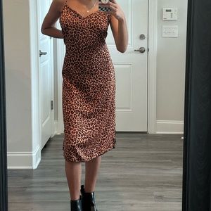 V-neck cheetah print slip dress size small!
